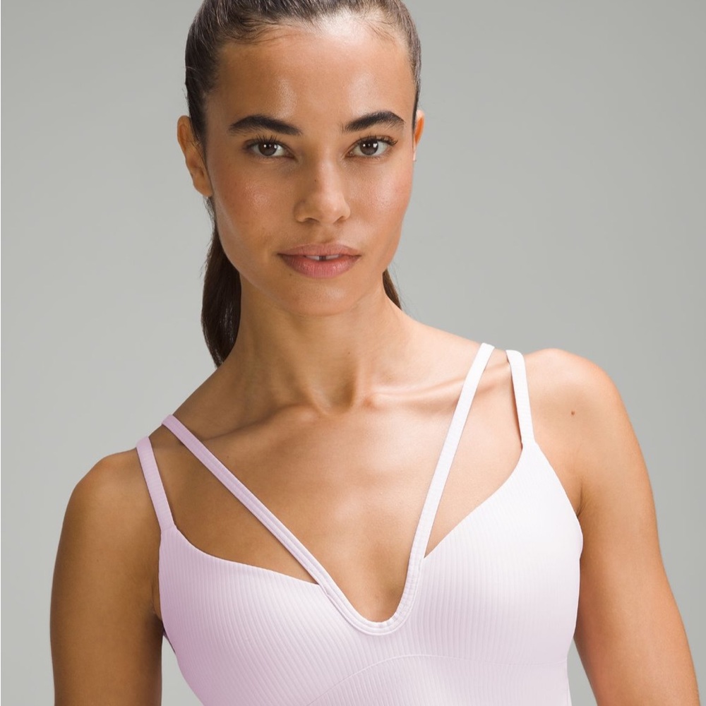 Like a cloud strappy longline ribbed bra